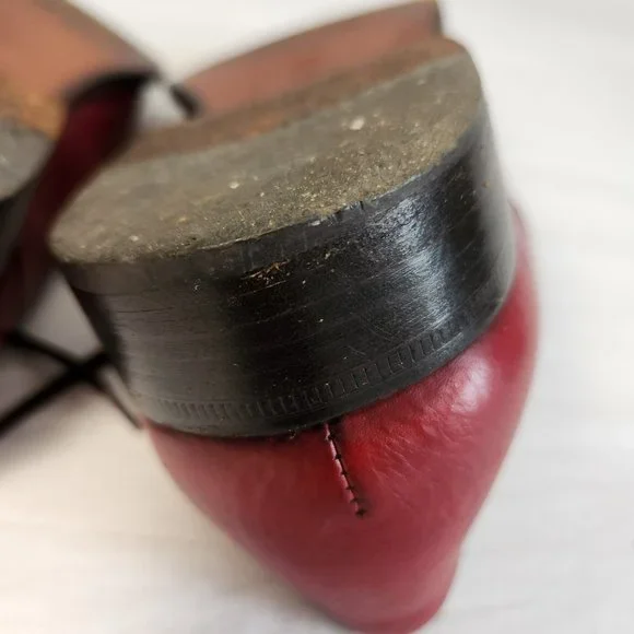 SANTONI Vintage Retro Oxfords Red Shoes Size U.K. 7.5 / U.S. 9.5 Made ITALY! - Picture 10 of 16